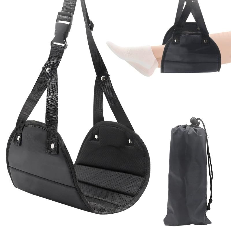 ZIBUYU® Foot Rest, Long Flight Essential Footrest Made Soft Padded Hammock-Style Footrest, Reduce Swelling and Discomfort, Adjustable Height Foot Rest Travel Accessories with Storage Bag ZIBUYU® Foot Rest, Long Flight Essential Footrest Made Soft Padded Hammock-Style Footrest, Reduce Swelling and Discomfort, Adjustable Height Foot Rest Travel Accessories with Storage Bag